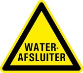 Waarschuwingssticker voor waterafsluiter 100 mm