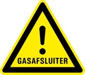 Waarschuwingssticker gasafsluiter 25 mm - 10 stuks per kaart