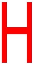 Letter 'H' sticker rood 70 mm
