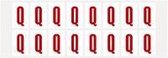 Letter stickers alfabet - 20 kaarten - rood wit teksthoogte 25 mm Letter Q