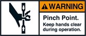 Warning Pinch point sticker, ANSI, 2 per vel 35 x 80 mm