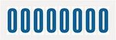 Letter stickers wit/blauw teksthoogte: 50 mm letter O