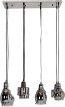 Hanglamp met 8 verschillende lampen grijs/glas metaal (r-000SP35453)