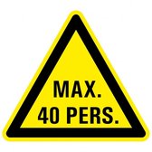 Waarschuwingssticker max. 40 personen 400 mm