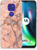 Leuk Case Motorola Moto G9 Play | E7 Plus Telefoonhoesje Marmer Oranje