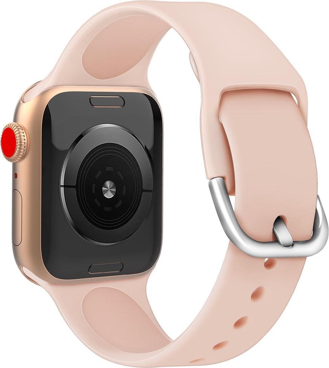 Smartwatch bandje - Apple Watch 38mm 40mm 41mm - zalm siliconen