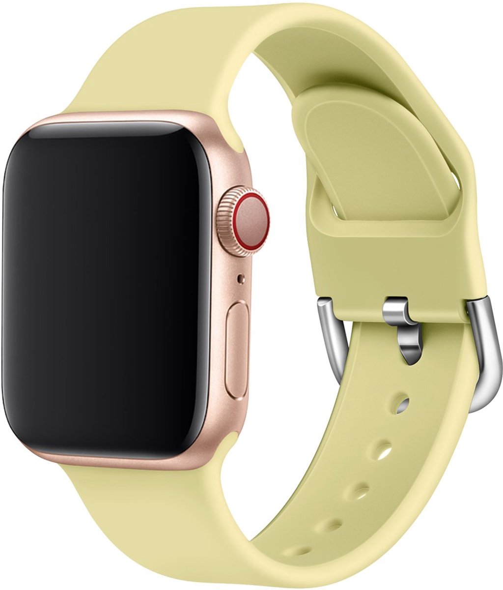 Smartwatch bandje - Apple Watch 38mm 40mm 41mm - geel siliconen