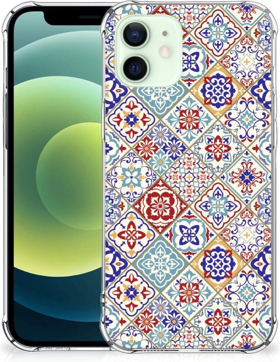 iPhone 12 Mini Anti-Shock Hoesje Tiles Color