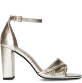 Sacha - Dames - Goudkleurige sandalen met hoge hak - Maat 37