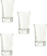 12x stuks Shotglaasjes/shotjes transparant van glas 7 cm - Feestglazen - Borrelglazen/shotglazen