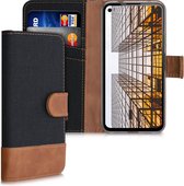 kwmobile telefoonhoesje voor Google Pixel 4a - Hoesje met pasjeshouder in zwart / bruin - Case met portemonnee