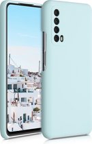 kwmobile telefoonhoesje voor Huawei P Smart (2021) - Hoesje met siliconen coating - Smartphone case in mat mintgroen