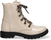 Braqeez 419773-508 Meisjes Biker Boots - Beige - Leer - Veters