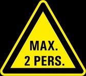 Waarschuwingssticker max. 2 personen 50 mm - 10 stuks per kaart