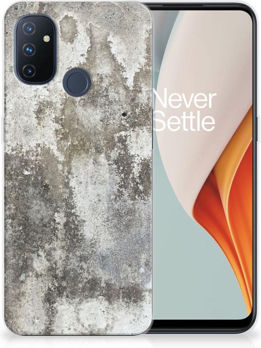 OnePlus Nord N100 TPU Siliconen Hoesje Beton Print