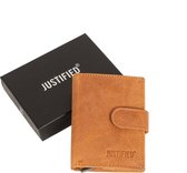 Leather hunter credit case holder cognac + box
