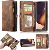 CASEME Luxe Leren Portemonnee hoesje voor de Samsung Galaxy S21 Ultra - Bruin