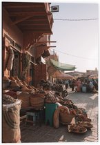 Dibond - Markt in Marrakesh - Marokko  - 40x60cm Foto op Aluminium (Wanddecoratie van metaal)