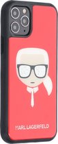 Karl Lagerfeld iPhone 11 Pro TPU Kunstleer Hoesje - Bescherm je Telefoon met Stijl & Comfort - Kleur: Rood - Back Cover Bescherming