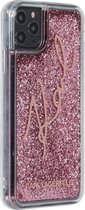 Rose Gold hoesje van Karl Lagerfeld - Backcover - Glitter - iPhone 11 Pro Max - Signature - KLHCN65TRKSRG