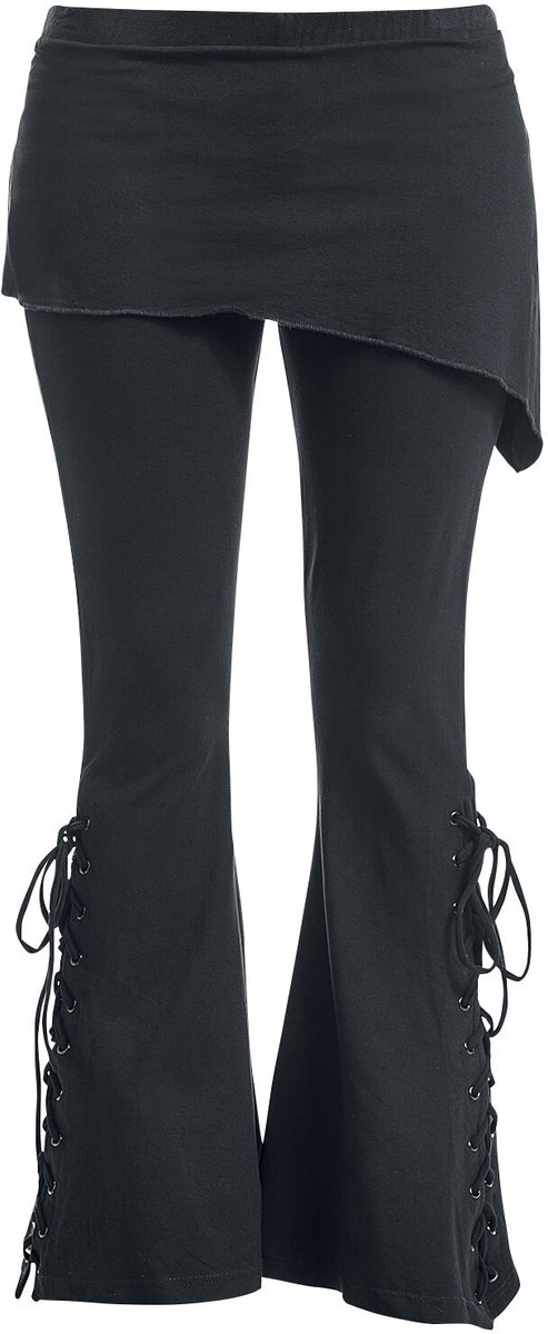 Gothicana Zwarte legging met bootcut en rokgedeelte - Dames - XXL