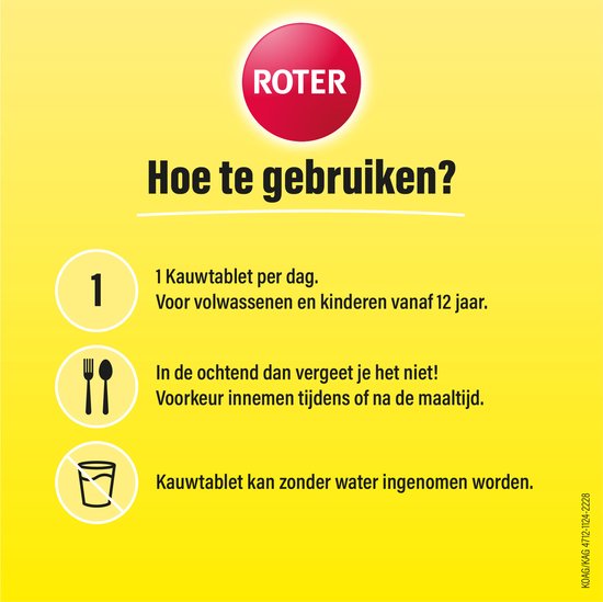 Roter Vitamine C 500mg Hooggedoseerd - Hoge dosering vitamine C ter ondersteuning van je weerstand - 50 kauwtabletten met citroensmaak