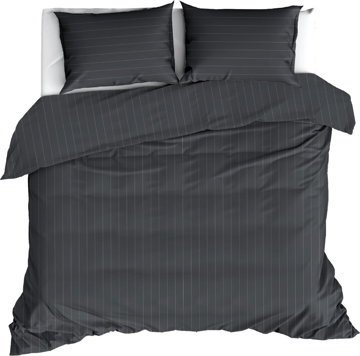 Livello Dekbedovertrek Pinstripe Anthracite Lits-jumeaux 260