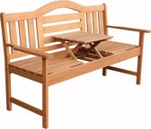 SenS-Line Nevada tuinbank met uitklapbaar tafeltje - 150 cm - Meranti hardhout
