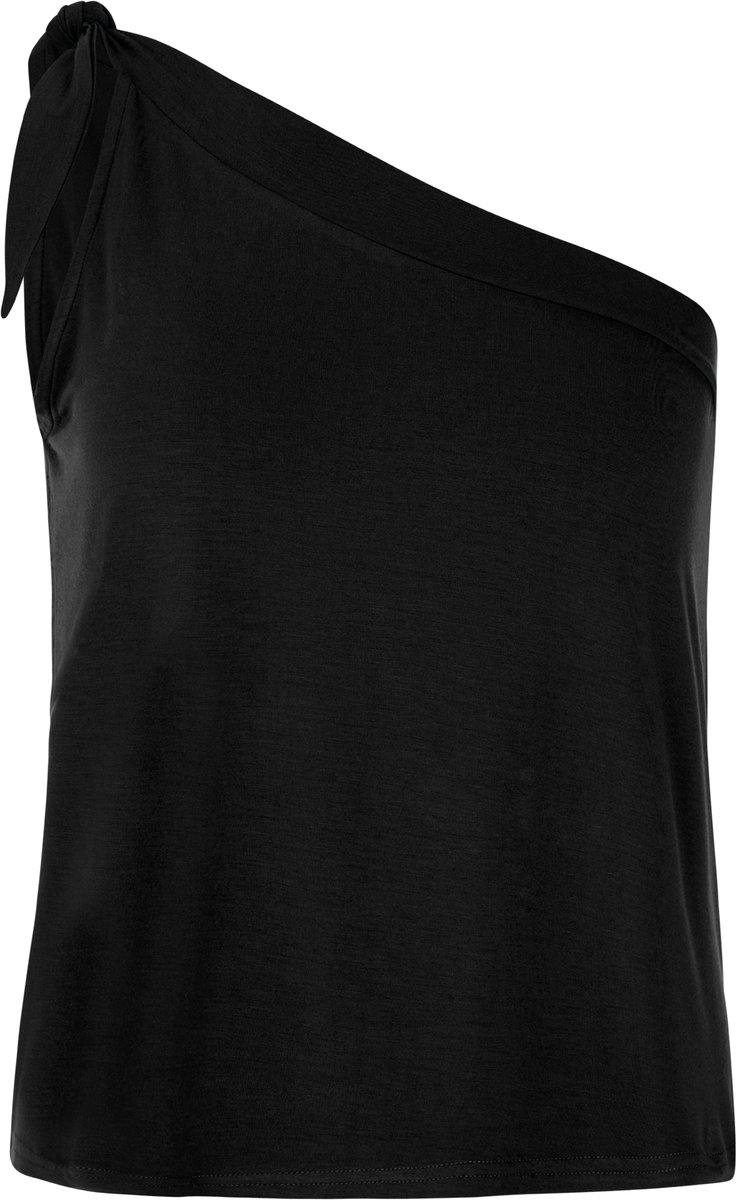 Protest Prtselma – T shirt Dames – One shoulder – Schouderband – Koordsluiting Zwart