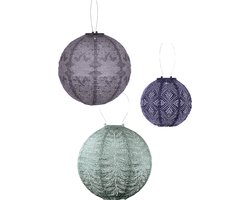 Lumiz Tuinverlichting op zonne energie - Solar tuinverlichting - Lumiz Solar Lampion - Rond Set - Paars - Future Dusk - Sage Green