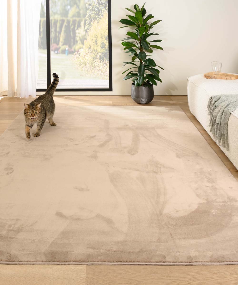 Zacht vloerkleed - Plush beige 200x290