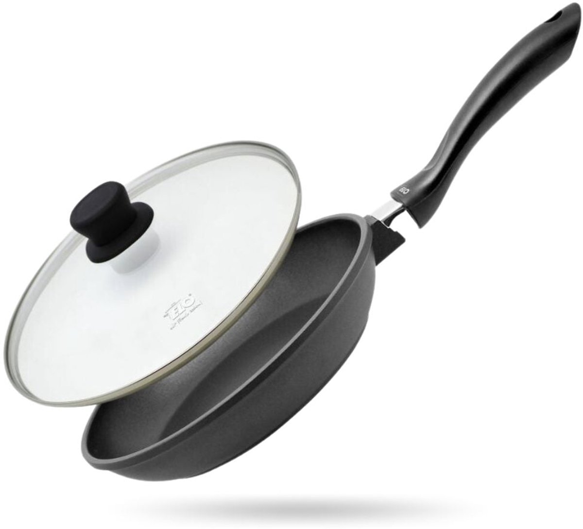 Koekenpan 28 cm en glazen deksel zonder PFAS Elo Alucast