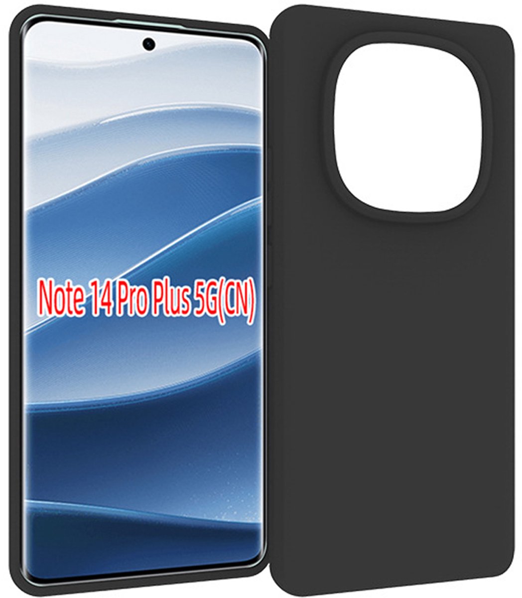 MobyDefend Hoesje - Geschikt voor Xiaomi Redmi Note 14 Pro Plus - TPU Backcover - Mat Zwart