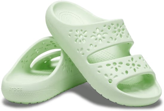 Crocs - Chaussons Classic à découpes florales pour femme - Vert jade - Pointure 37/38