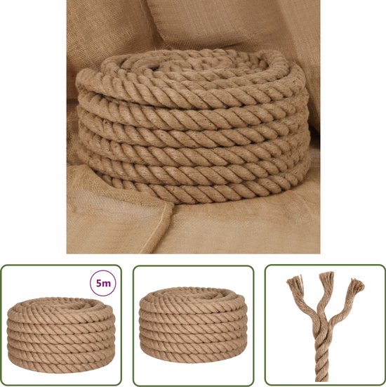 Natuurlijk Bruin Touw 30 Mm DQ-PP Jute Touw 15m - 30mm Dik Bruin Natuurlijk Koord Voor Macramé, Tuin & Decoratie Tuin Touw Decoratie