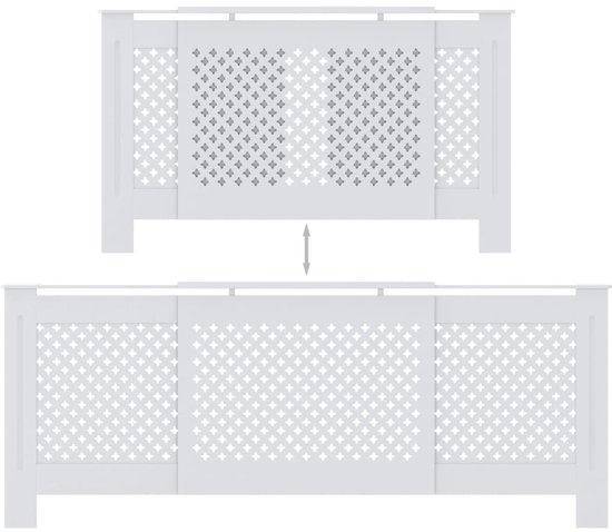 vidaXL Radiatorkast - Radiatorombouw - Radiatorombouw 205 cm MDF wit - Mdf Kast - Wit Radiatorombouw - Badkamermeubilair