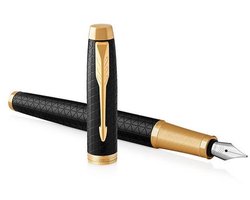 Parker IM vulpen | premium zwart | medium punt met blauwe inktvulling | met Geschenkdoos