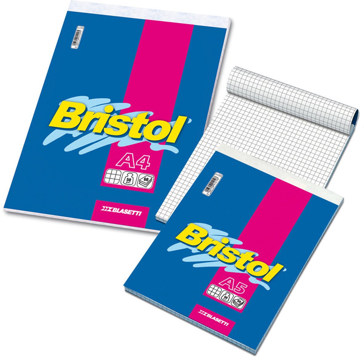 Blasetti Bristol schrijfblok & schrift A4 60 vel Meerkleurig