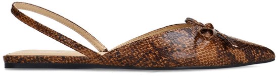 Sacha - Femme - Escarpins à bride arrière en serpent marron avec nœud - Taille 38