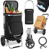 Bol.com ELONEO Boodschappentrolley op Wielen - Opvouwbaar Boodschappenwagentje met Koelvak 3-in-1 Trolley Steekwagen en Schouder... aanbieding