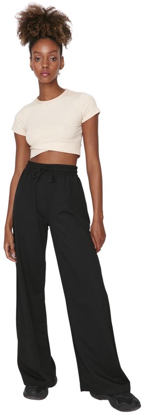 Trendyol Donker Marineblauwe Dunne Gebreide Sportjoggingbroek Met Wijde Pijpen Twoaw22Ea0053