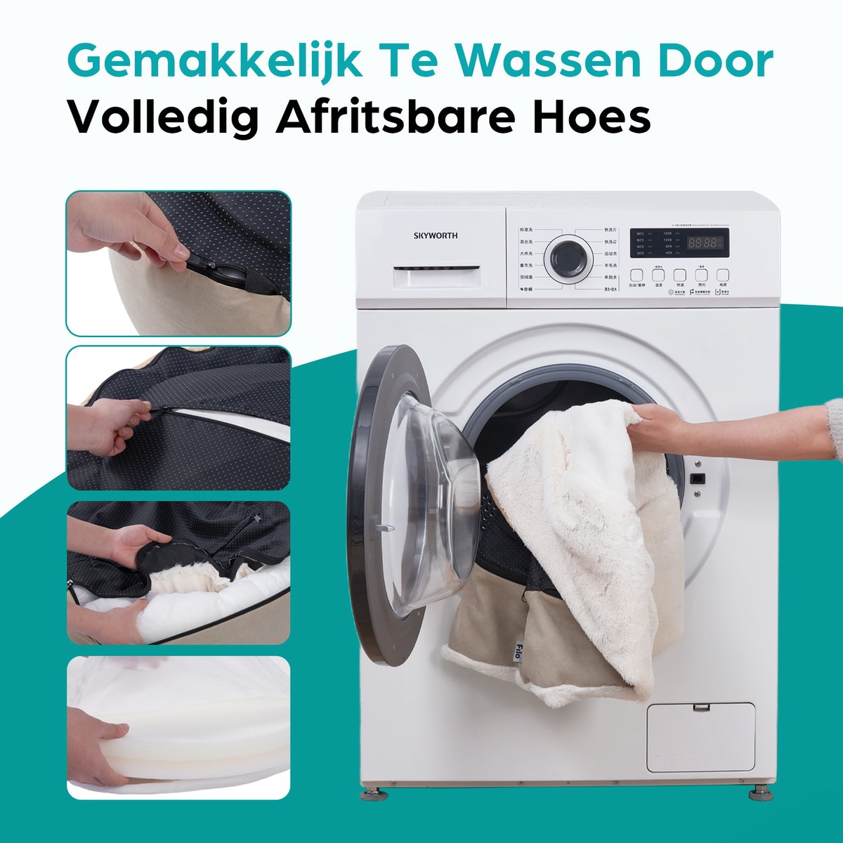 Filo Ultra Zachte Orthopedische Kattenmand Grijs - Wasbaar met Afritsbare Hoes - Anti Stress Donut Kattenbed - Poezenmand - Kattenhuis - Kattenkussen - Cat Bed – foto 6