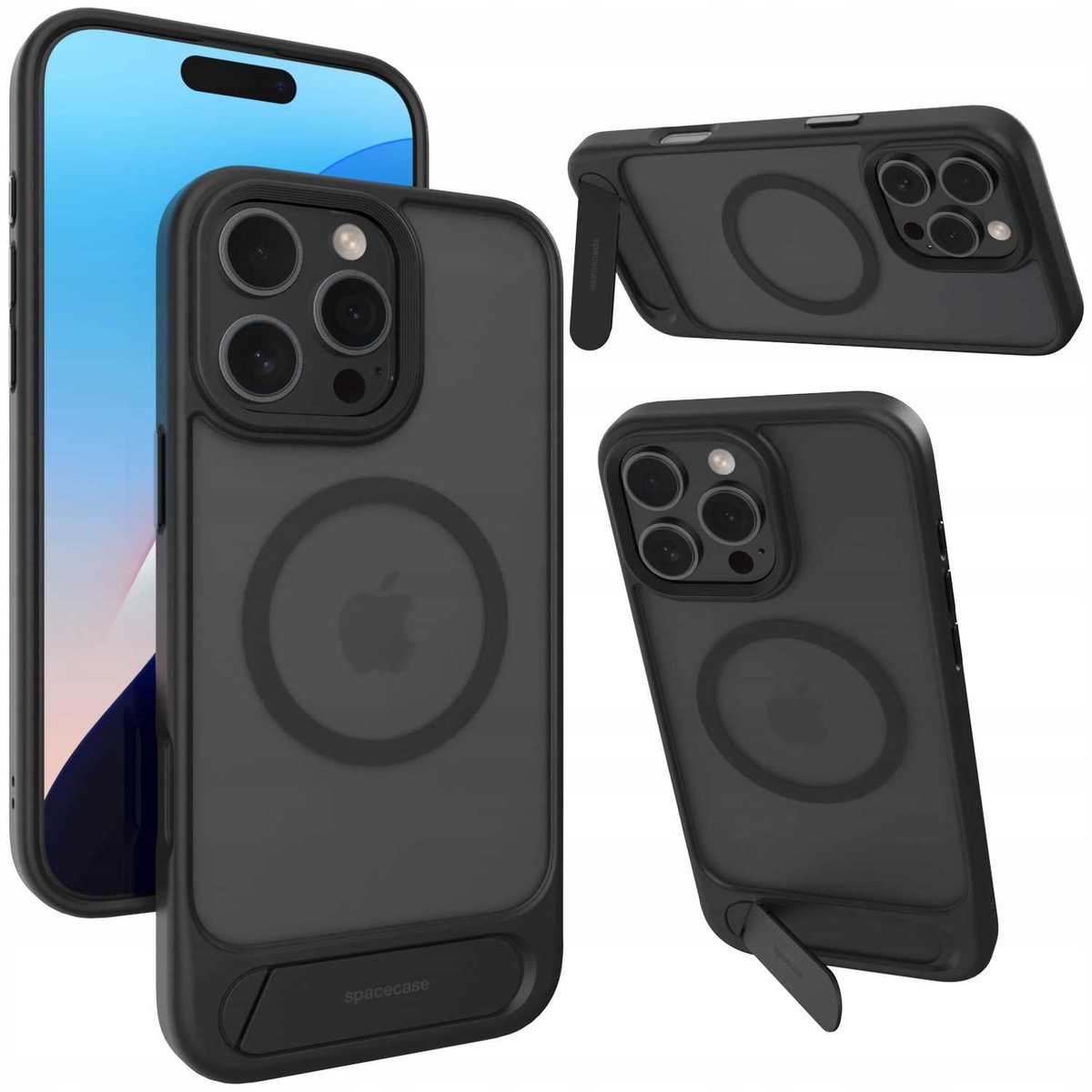 Spacecase Case Cover Voor Iphone 16 Pro Max Zwart Voor Magsafe