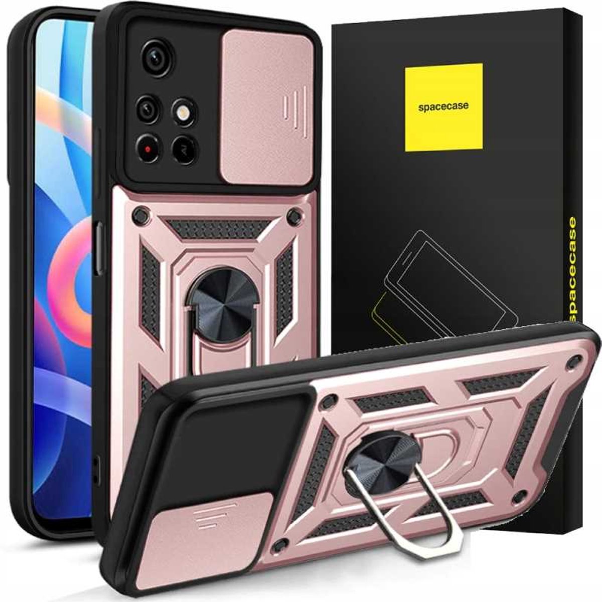 Spacecase Case Cover Voor Poco X4 Pro 5G Roze Bescherming