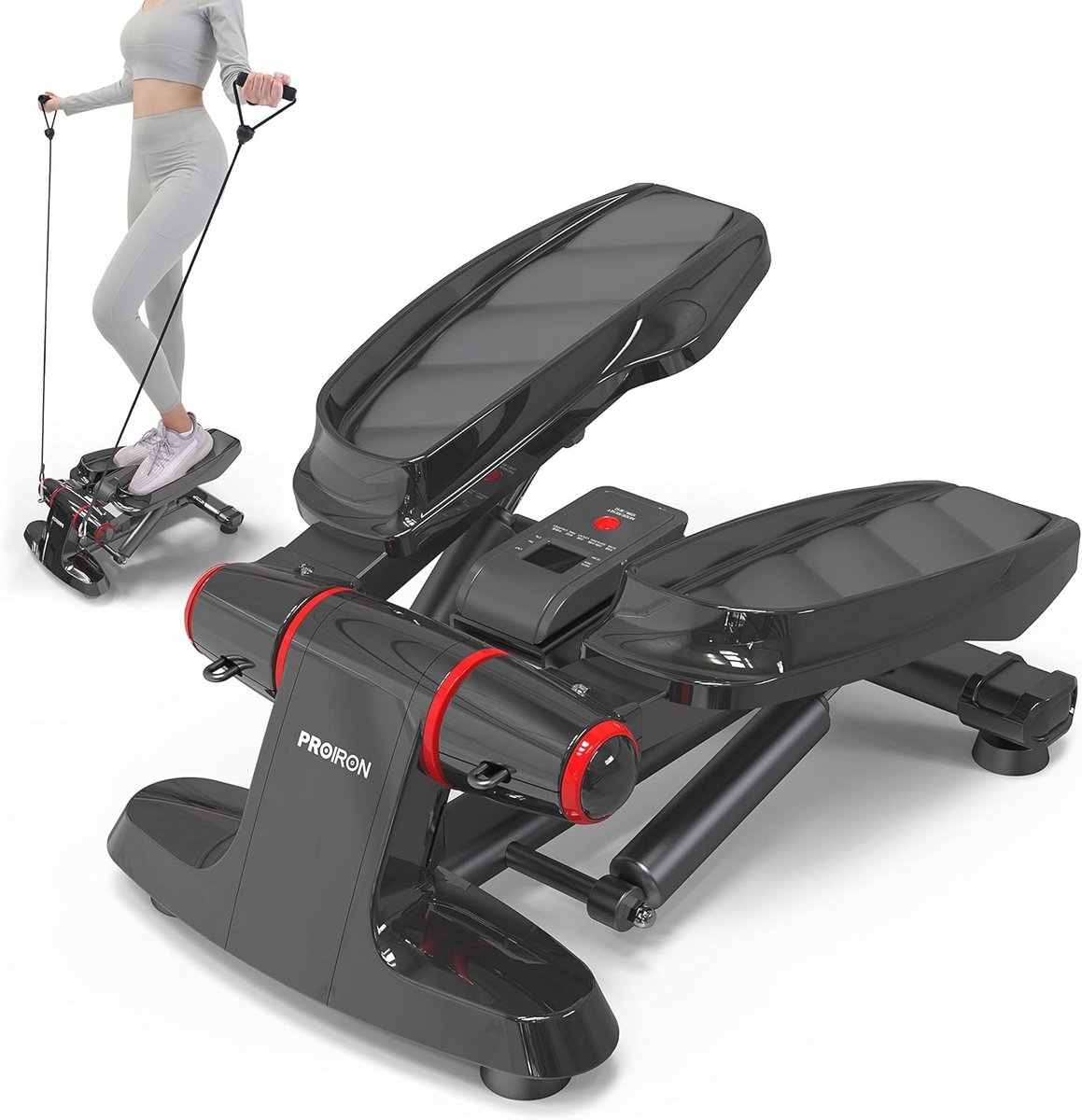 Multifunctionele Mini Stepper met LCD Display en Weerstandsbanden - Ideaal voor Thuis Fitness