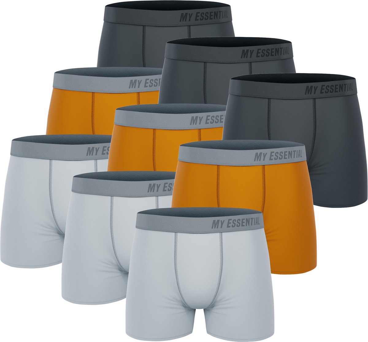 BOXERS 9 PACK My Essential Clothing Basic Boxershorts Katoen Biologische herenshorts Ondergoed MYE1BCX3
