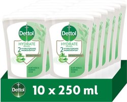 Dettol No-Touch Handzeep Navulling Aloë Vera & Bamboe (Hydrate) 250ml - 10 stuks - Voordeelverpakking