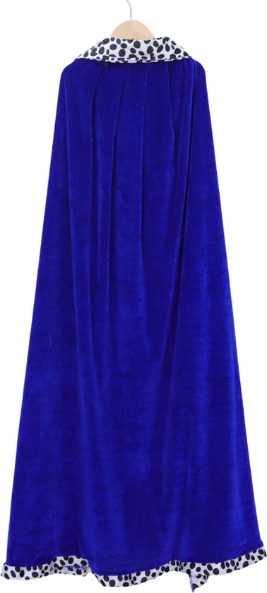 Cape/manteau Joya Kids King avec Kroon et bâton pour adultes | Costumes de carnaval | Cape d'habillage du Prins | Le Moyen-Âge | Majesté | Bleu | Unisexe | Taille unique