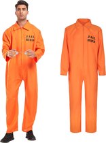 Joya Kids® Boevenpak Volwassenen | Oranje overall | Gevangenis kostuum | Carnavalskleding | Carnaval kostuum | Heren en Dames | Maat L