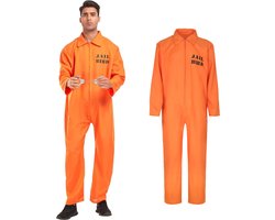 Joya Kids® Boevenpak Volwassenen | Oranje overall | Gevangenis kostuum | Carnavalskleding | Carnaval kostuum | Heren en Dames | Maat L